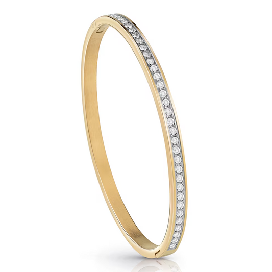 GUESS Color My Day Gold Plated Crystal Bangle JUBB02 248JW YG L