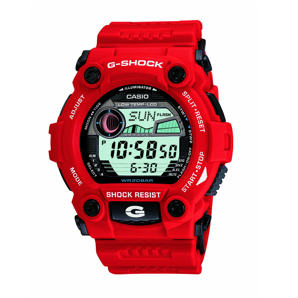 G7900A-4D G-Shock Tide and Moon Watch Red
