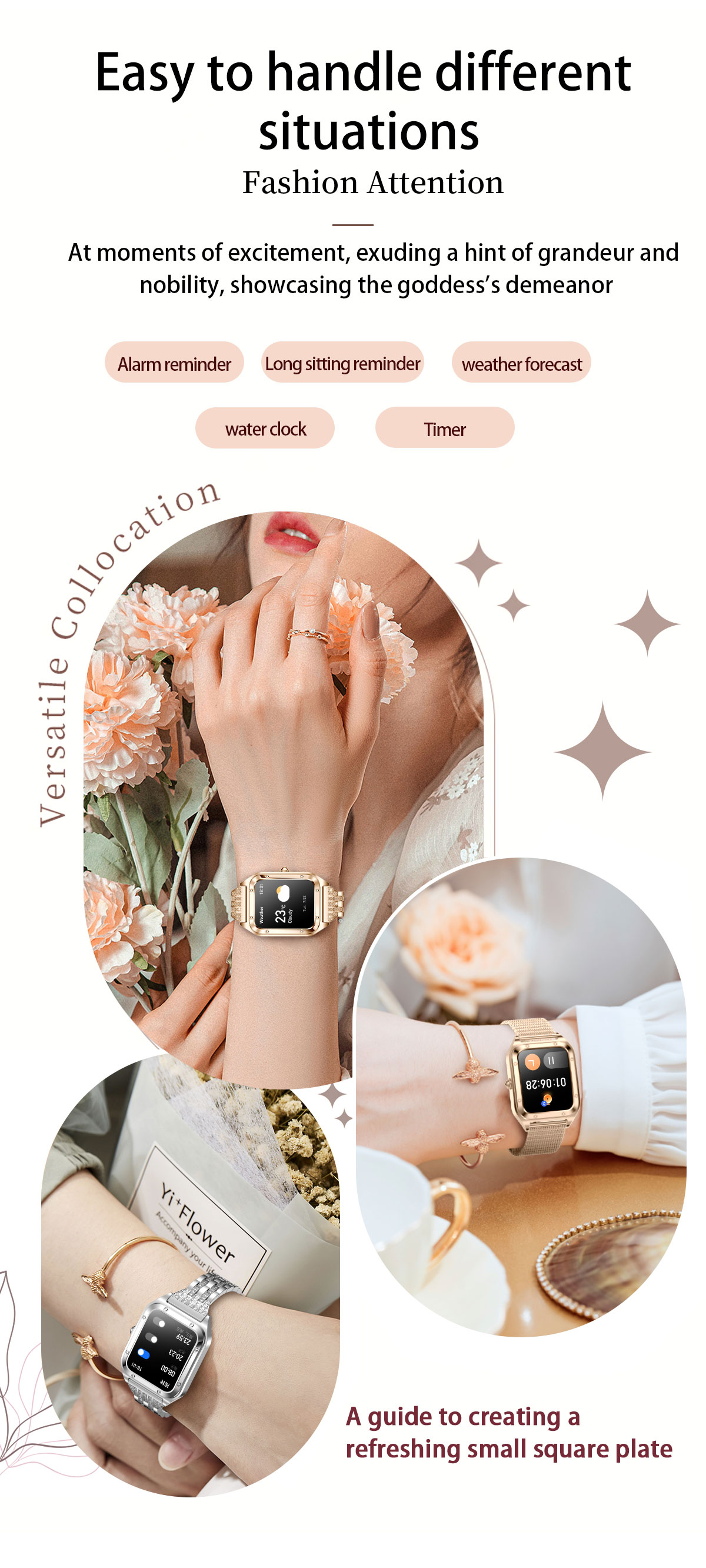 Broadway GI98 Ladies Rose Gold Stylish Smart Watch