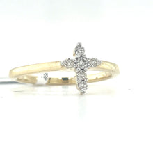 Load image into Gallery viewer, Broadway Jewellers 10ct Yellow Gold Diamond Cross Ring
