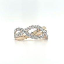 Load image into Gallery viewer, Broadway Jewellers 9ct Yellow Gold .28pt Diamonds Infinity Ring
