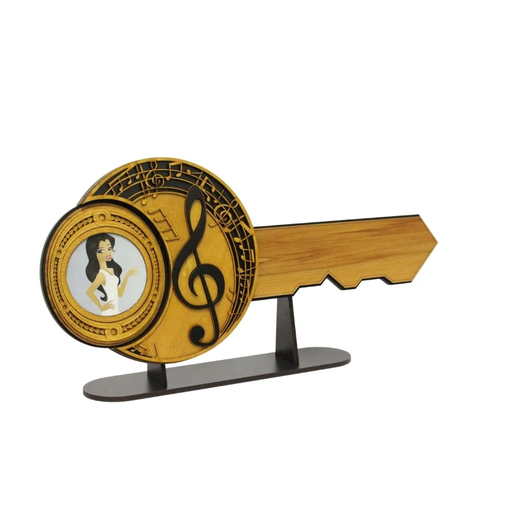 21ST TREBLE CLEF & CELEBRATION KEY WITH STAND (Engraving Option)