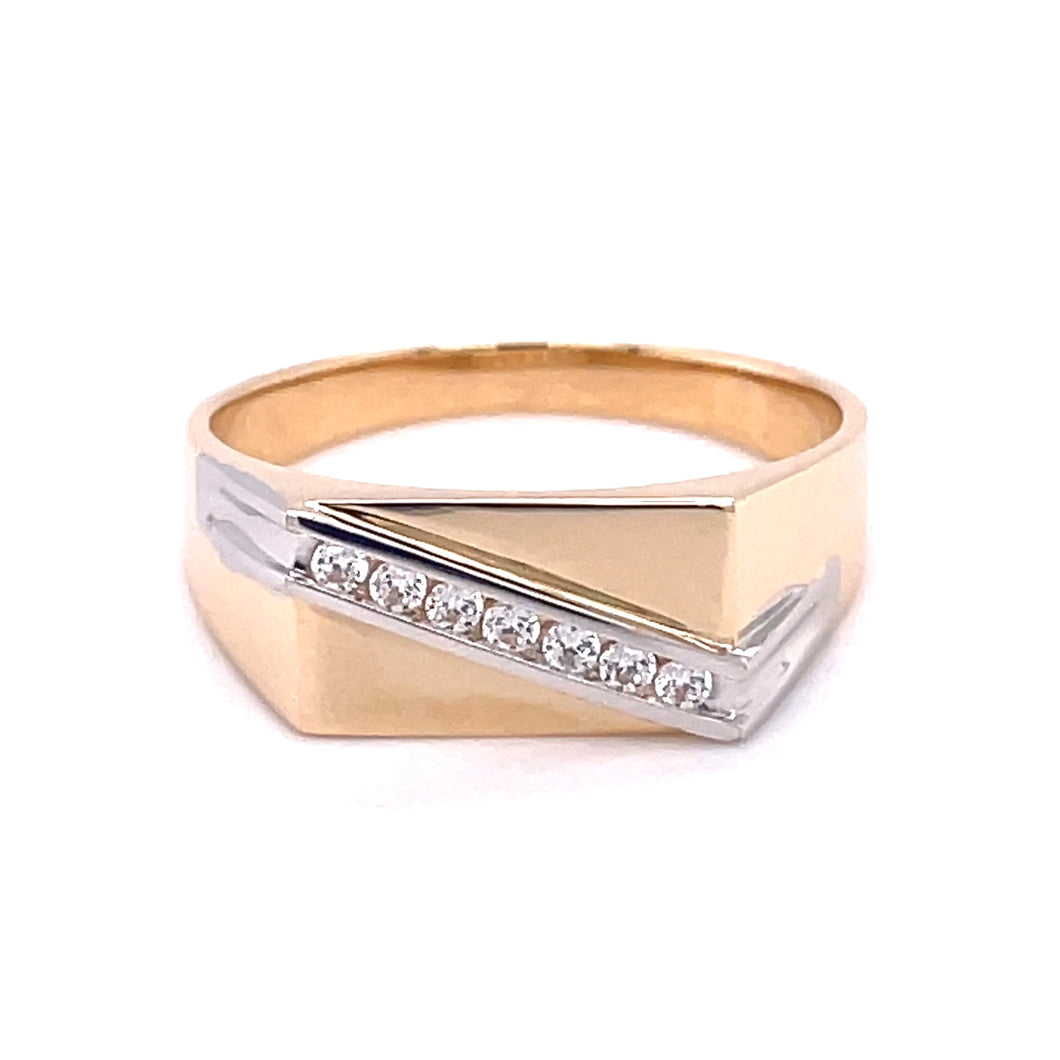 9CT GOLD CZ MEN'S RING B31J09