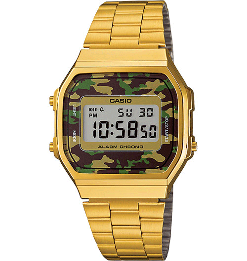 CASIO VINTAGE DIGITAL CAMO WATCH A168WEGC-3VT