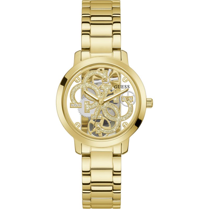 GUESS GW0300L2 QUATTRO CLEAR GOLD WATCH