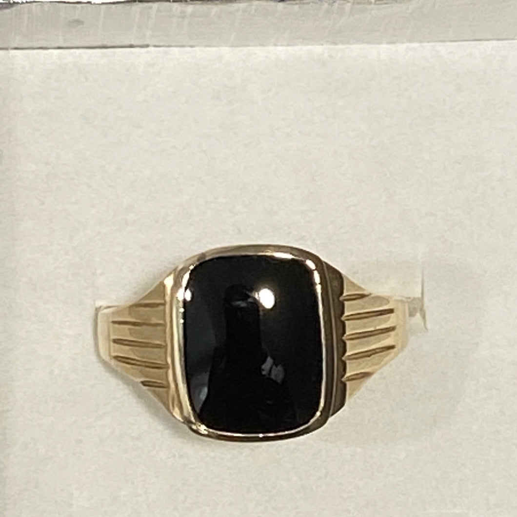 9ct. Gold Men's Onyx Ring