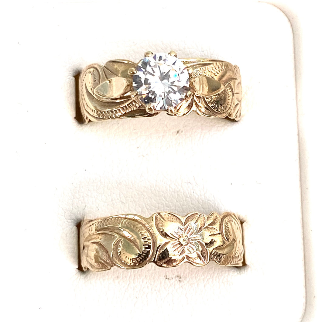 9ct. Gold Hawaiian 2 Rings Set