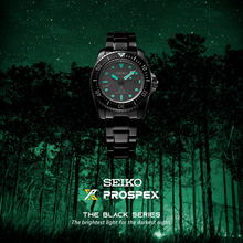 Load image into Gallery viewer, SNE587P1 Seiko Prospex Solar Divers Limited Edition Black Series Night Vision Watch
